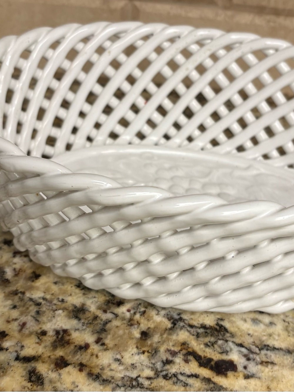 Nordstrom White Woven Ceramic Decorative Bowl